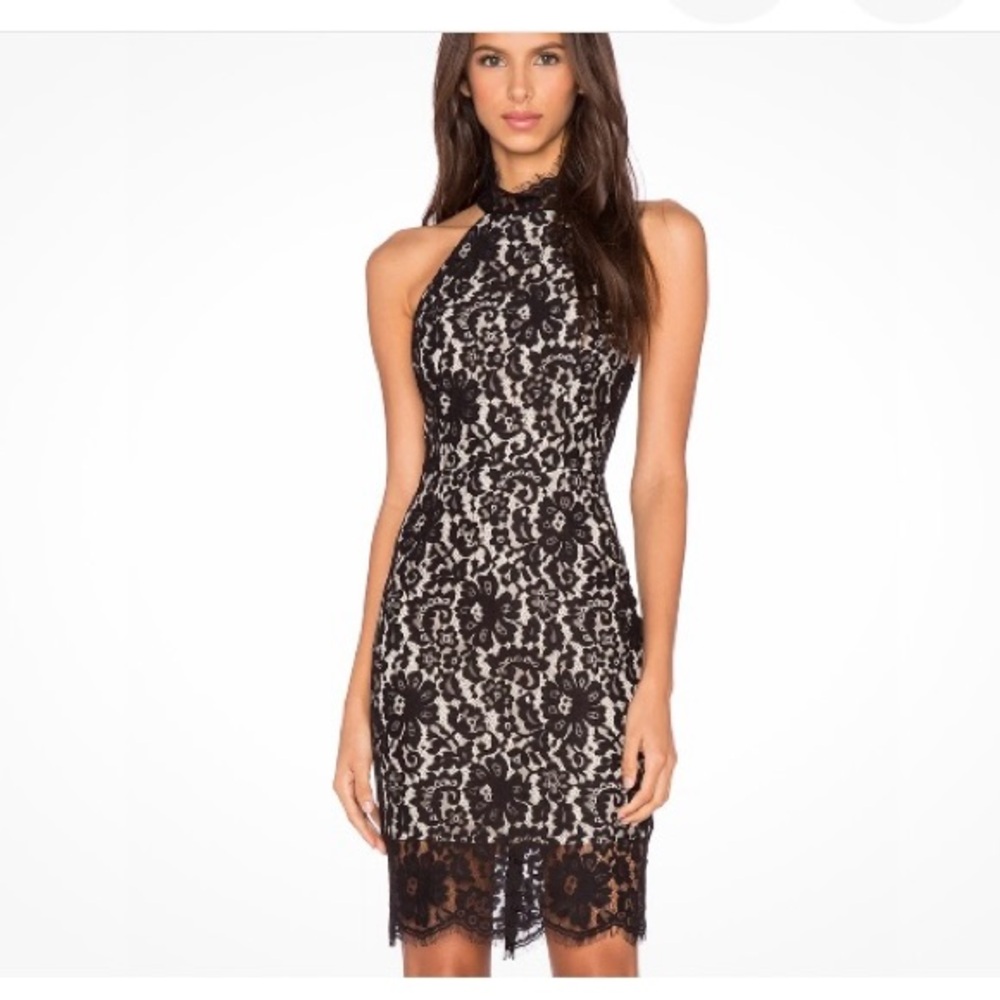 Keepsake The Label One Night Lace Black Sheath Cocktail Dress